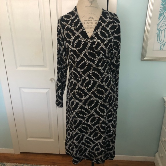 NWT LOFT Plus Long Sleeve Wrap Dress - Picture 4 of 6